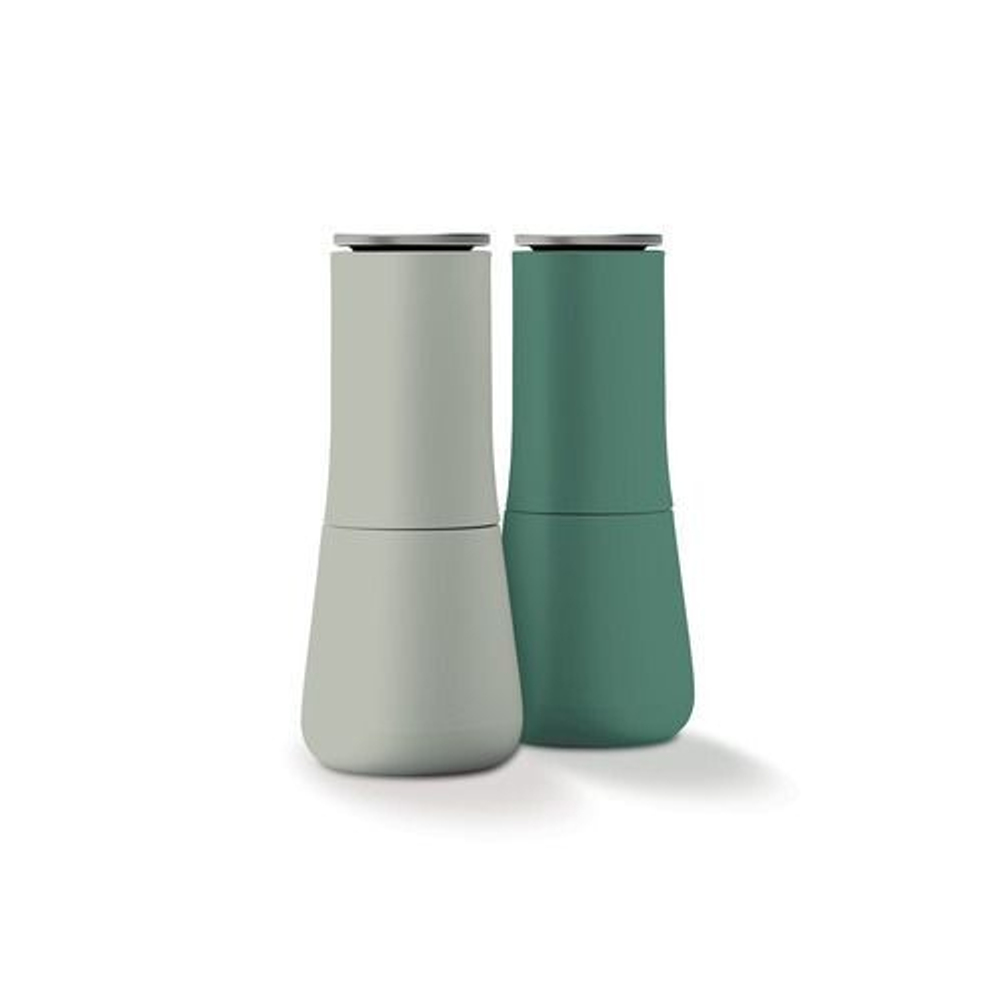 Набор 2 мельницы для соли и перца, регулировка помола, цвет серый и зеленый