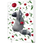 Блокнот "Енотик" А6 96 листов, твердая ламинированная обложка соффтач, ляссе