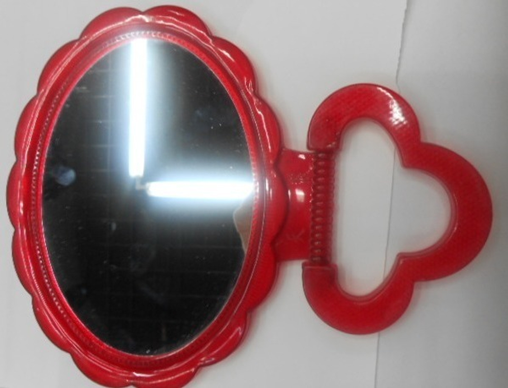 Зеркало настольное в пластиковой оправе «Бантик» овал, подвесное 15см (Стикер на минивложение10шт)