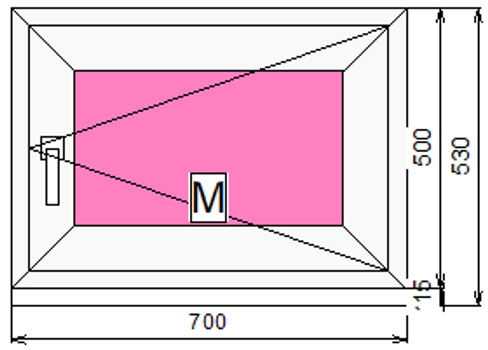 Пластиковое окно 500 х 700 ТермА Эко + Москитная сетка