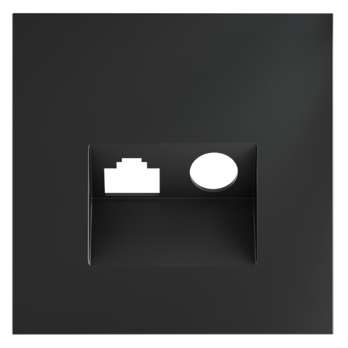 Накладка для розетки TV+RJ45 кат. 6, S70 (графит)