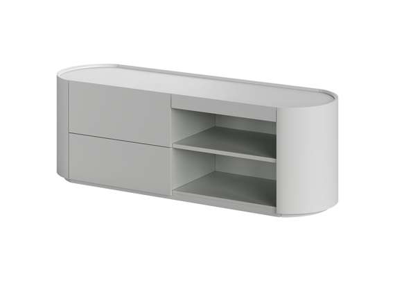 Тумба Lagom под ТВ 2 ящика 2 полки ширина 140 см (светло-серый)