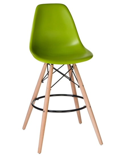 Стул барный DOBRIN DSW BAR, ножки светлый бук, цвет сиденья салатовый (G-08)