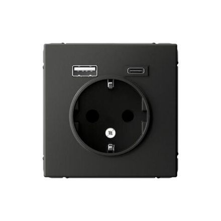 Розетка ArtGallery 16А с 2-мя заряд. устройствами USB A+C 5В/2.4А/3А 2х5В/1.5А механизм базальт SE GAL001432