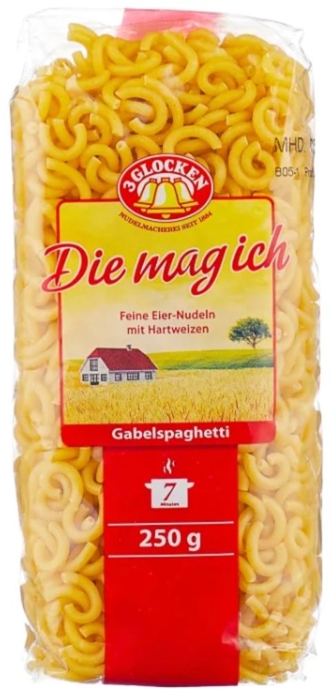 3 Glocken Макароны Die mag ich Gabelspaghetti, 250 г