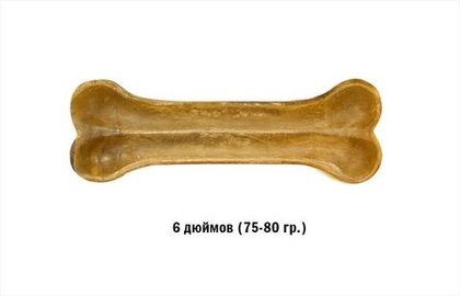 ZOONIK Лакомство для собак Кость из жил натуральная прессованная 6" (75-80 г) (2 шт)