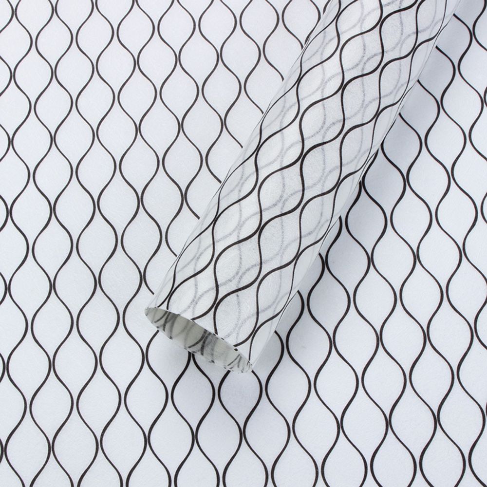 Фетр ЛАМИНИР 60см*5м ГЕОМЕТРИЯ ЧЕРНЫЙ НА БЕЛОМ