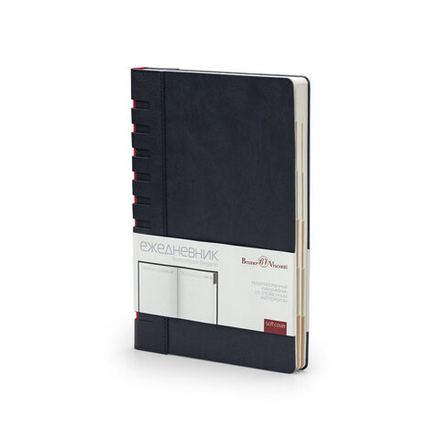 Ежедневник недат. А5 136л., мягк.пер., иск.кожа "Bergamo. Черный"