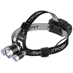 Фонарь налобный светодиодный Трофи GA-106 аккумуляторный 4 режима трехламповый High Power Headla | Налобные фонари