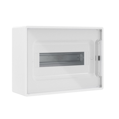 Щиток 12 мод настенный.,IP41 белый, прозрачной дверцей, с 2 шин. PEN на 8+6 отв.
