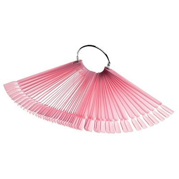 Дисплей-веер на кольце, 50 делений PVC (1 деление 12см), Розовый