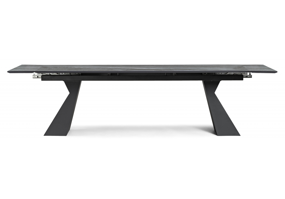 Керамический стол Woodville Денхольм 240(300)х100х75 mosco nero matt, черный