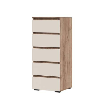 Хелен КМ 03 Комод 5 ящиков Дуб крафт табачный/Кашемир