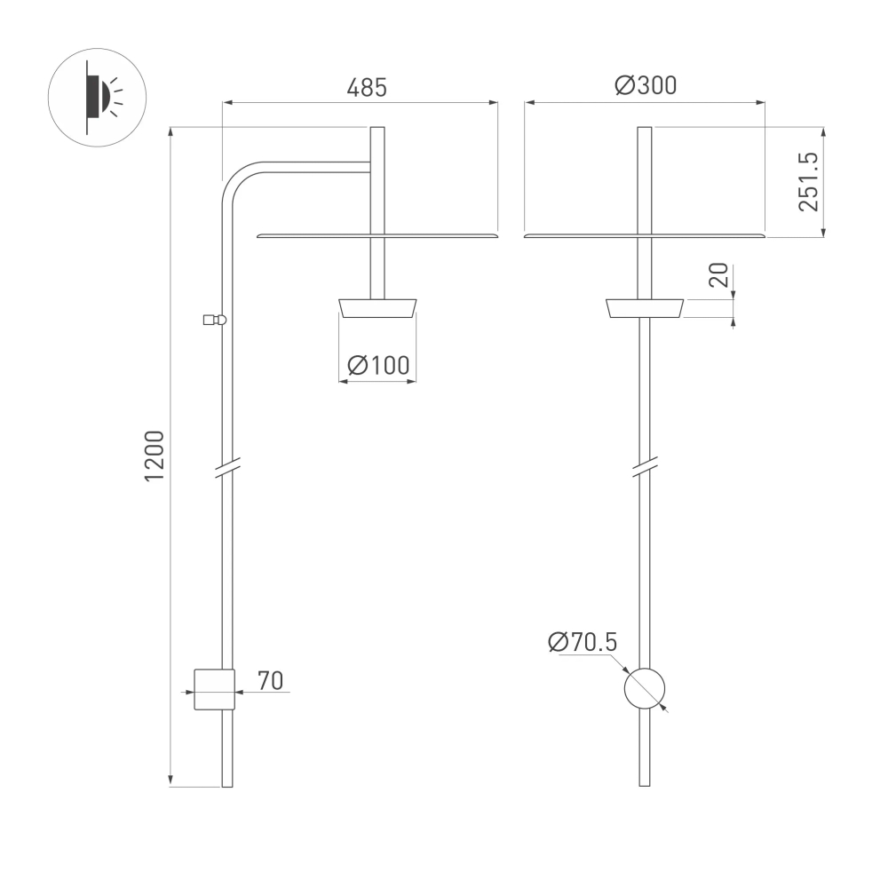 Светильник SP-CAMPANA-WALL-L1200-9W Warm3000 (BK, 130 deg, 230V) (Arlight, IP20 Металл, 5 лет) 059599