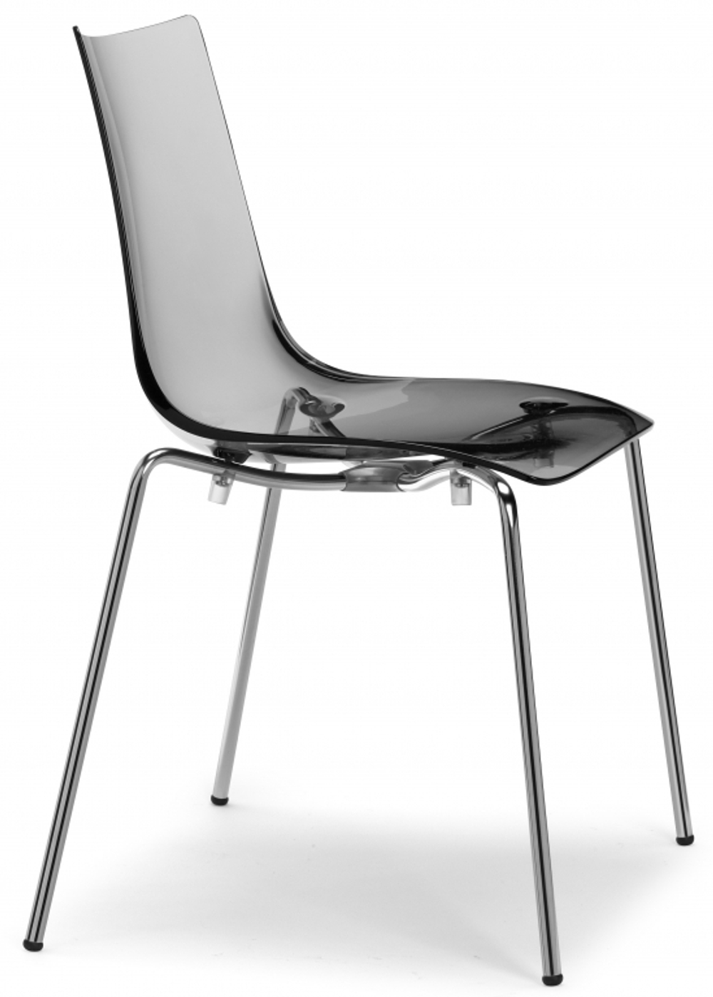 Стул прозрачный Scab Design Zebra Antishock 4 legs, хром, серый