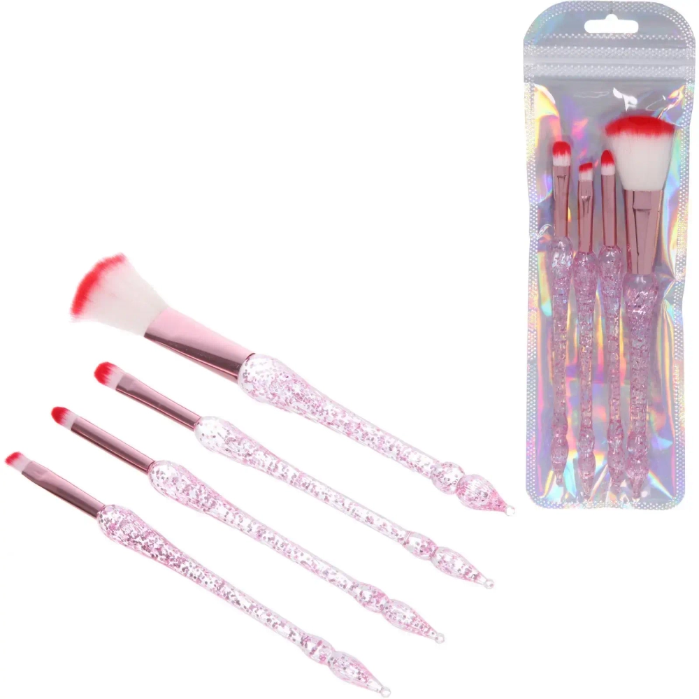 Кисти для макияжа 4шт «ДИ МАРКО», цвет розовый, 21,5*6,5/16см