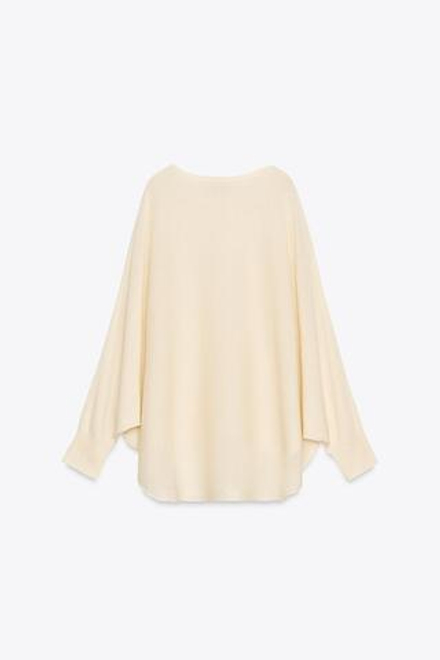 ZARA ОДНОТОННЫЙ ДЖЕМПЕР, ЭКРЮ