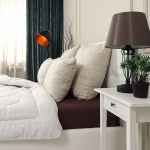 Подушка 50х70 см, Овечья шерсть, чех микрофиб, эффект персика