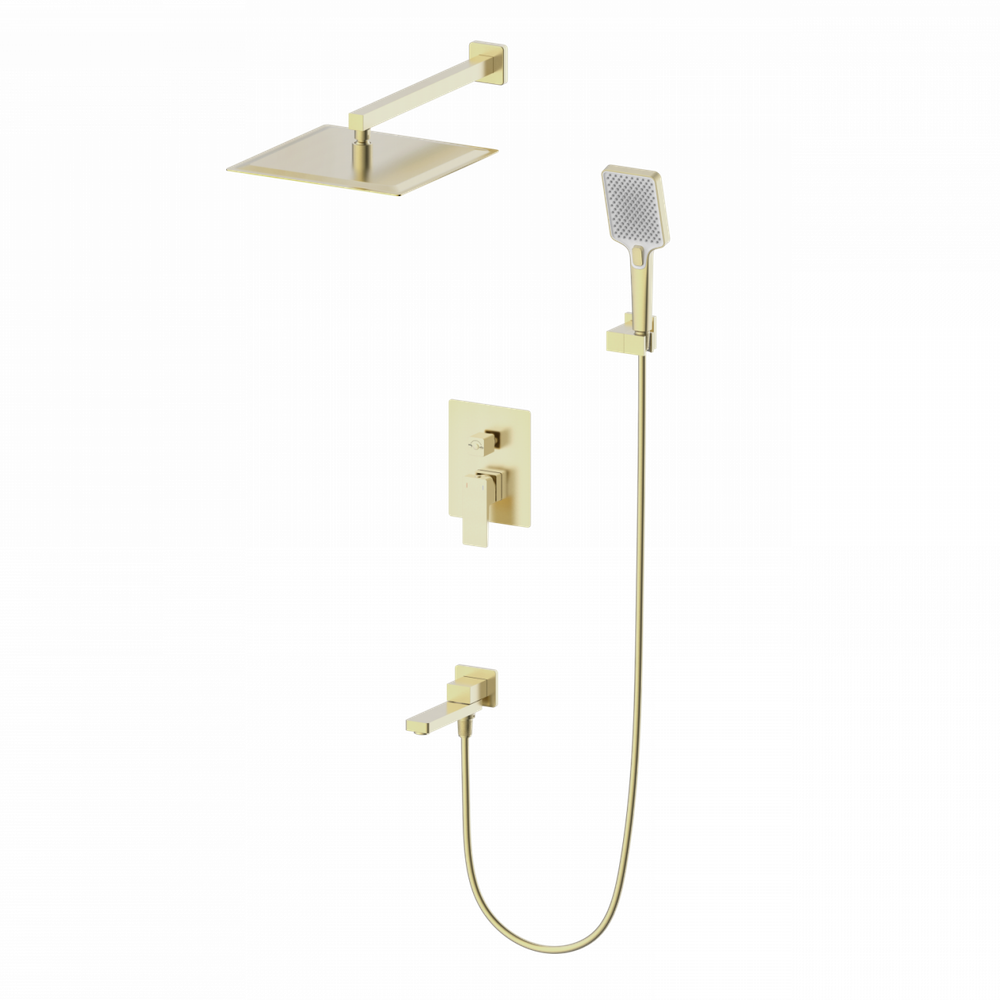 Душевая система встраиваемая WONZON & WOGHAND CUBE 2.0, Брашированное золото (WW-88087068-BG)