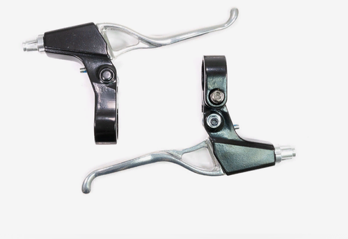 Ручки тормозные PROMAX, под "три пальца", алюминиевые, серебристо-черные