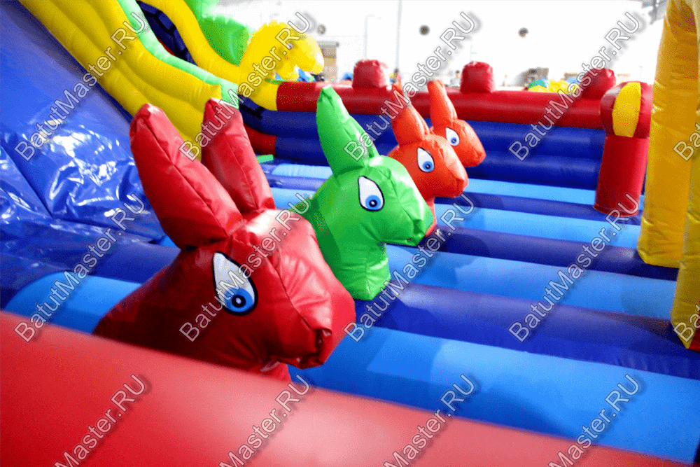 Детский надувной батут-горка "Dragons", размер 12*6*8 м