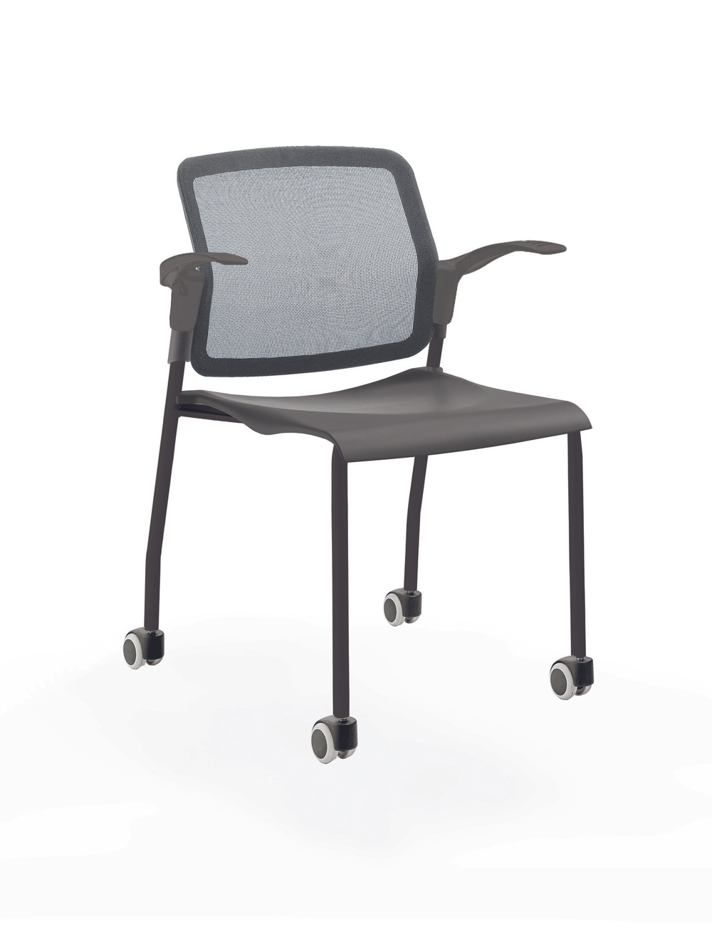 Movie стул со спинкой-сеткой на 4 ногах и колесах