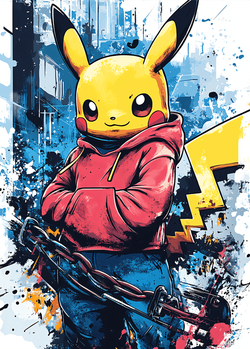 Картина на стену на металле от MetallSubArt "Пикачу"