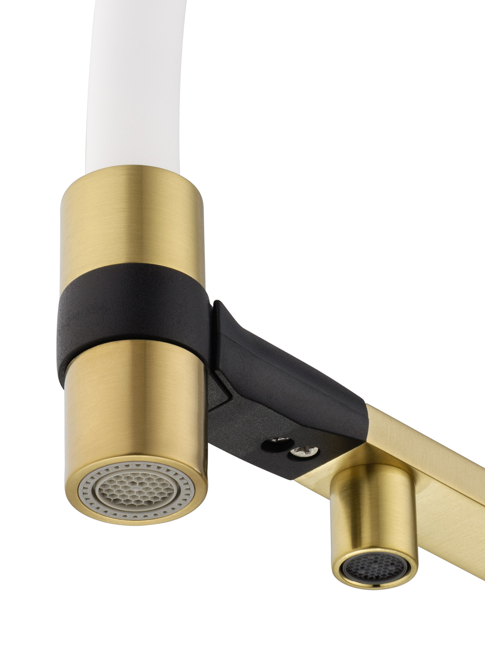 Смеситель для кухни с гибким изливом и подключением фильтра WONZON & WOGHAND, Брашированное золото (WW-88458012-BG（MW))