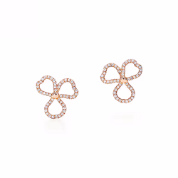 Серьги из розового золота с бриллиантами, Tiffany 💎 Open Flower. В наличии