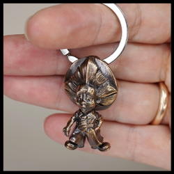 Брелок "Коротышка" для ключей , бронза
