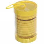 Резинки для волос в тубе 9шт «Кокетка - Классика», однотонные, цвет желтый, d-5 см