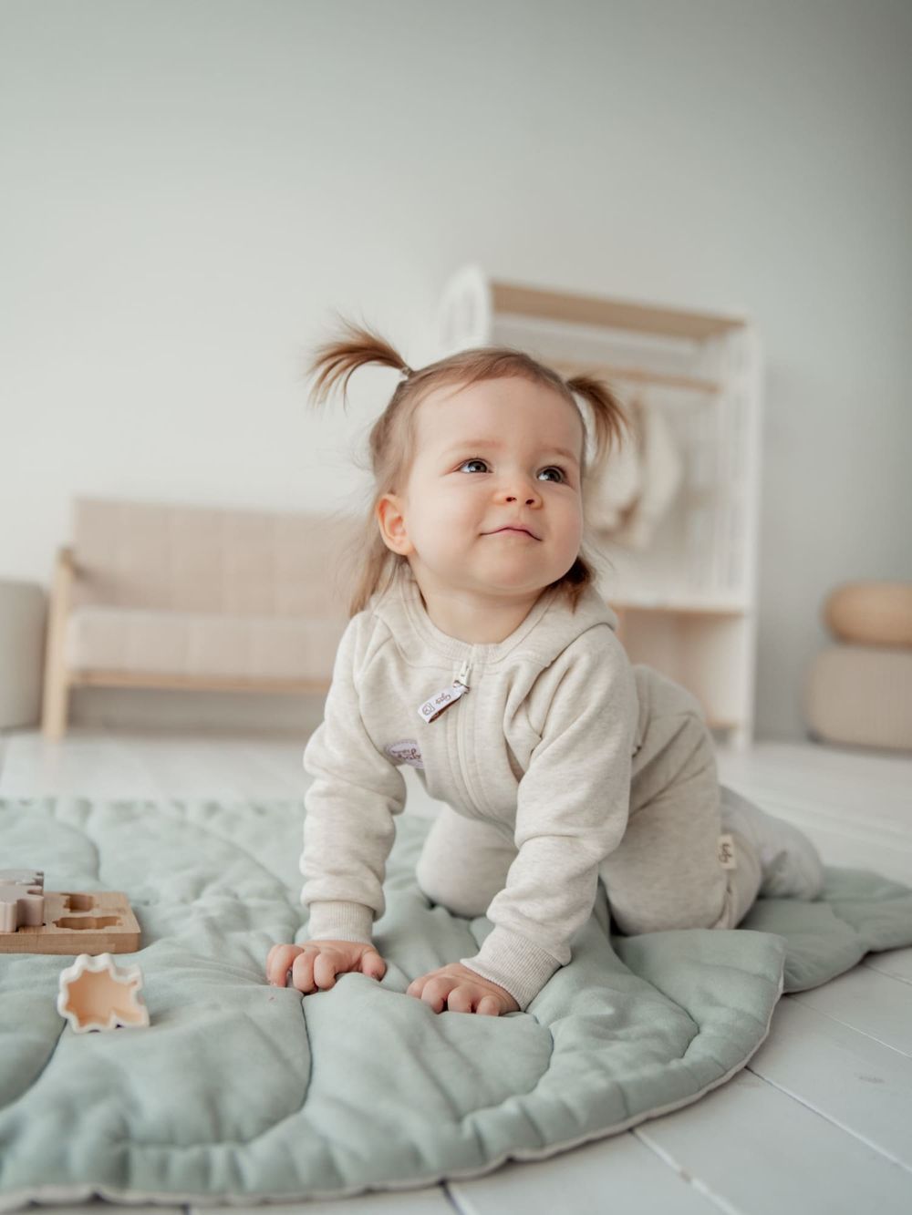 Костюм с толстовкой "Ванильный пудинг" утепленный 0+