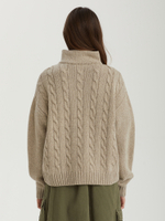 Женский Свитер Half Zip Cable