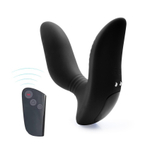 Черный вибромассажер простаты с пультом ДУ 3,5’’ Remote Control Curve P-spot Massager - 12 см.