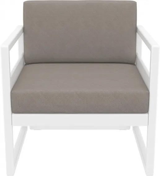 Кресло уличное пластиковое Mykonos, белый, светло-коричневый