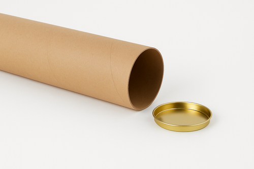 Картонный тубус с крышкой Ø120 мм, 1000 мм