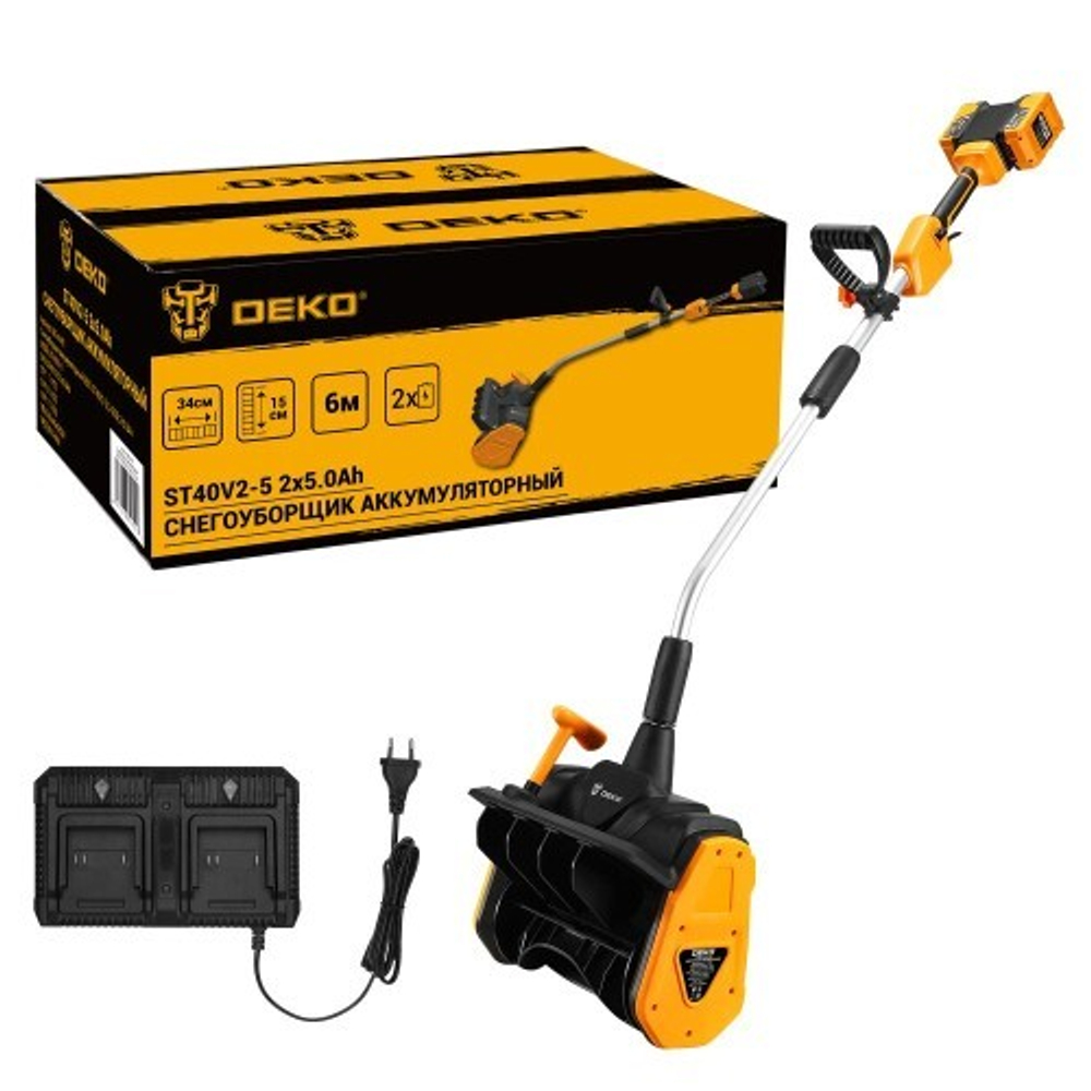 Снегоуборщик (электролопата) аккумуляторный DEKO ST40V2-5 083-4443