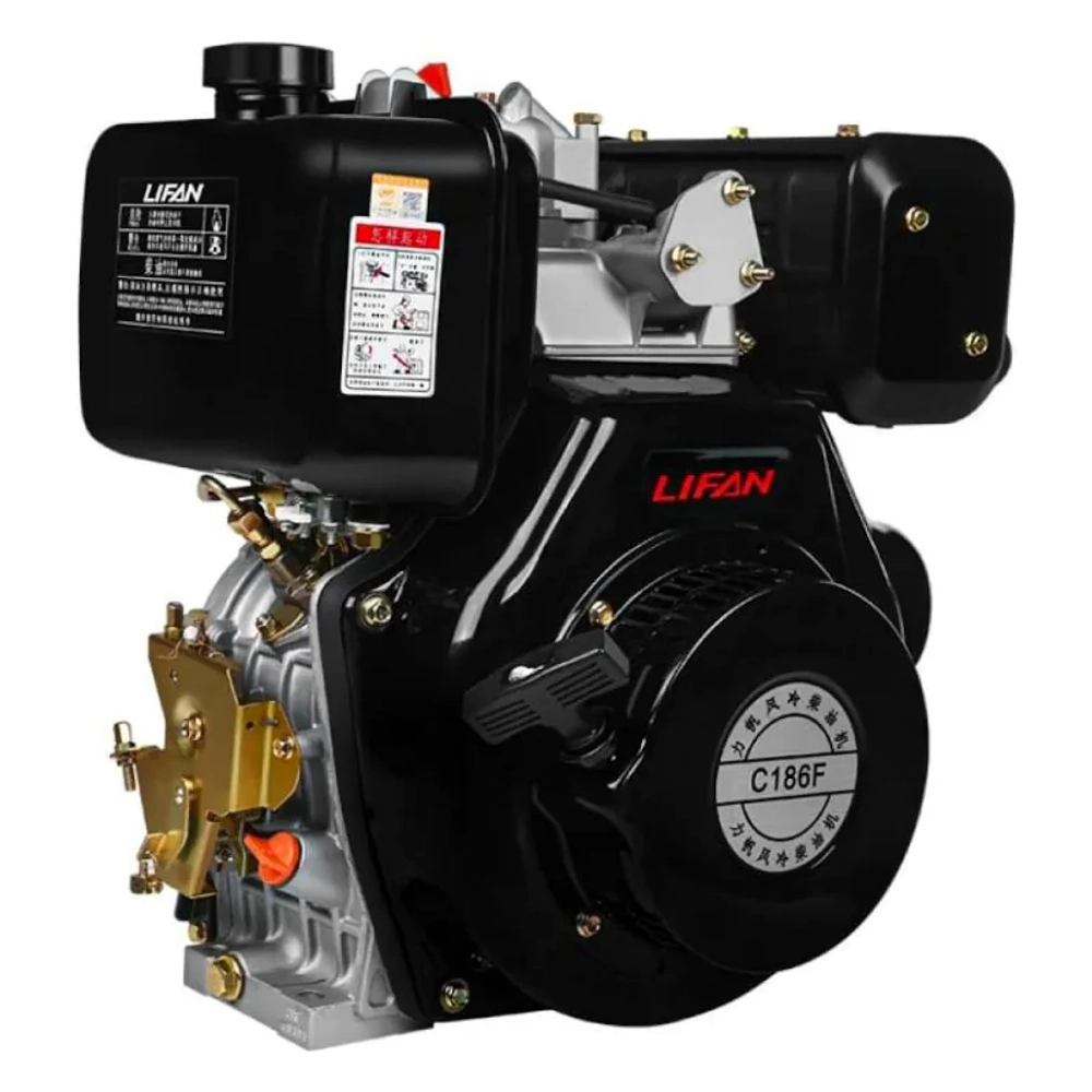Lifan Diesel 186F двигатель дизельный (конусный вал) 00-00001449