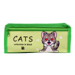 Пенал "Кошечки" текстиль с карманом, 21*9*3,5см, 3 вида микс, инд.пакет