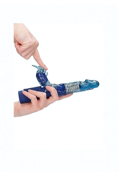 Вибратор с клиторальным стимулятором Rotating Beetle, синий (Цвет: синий)