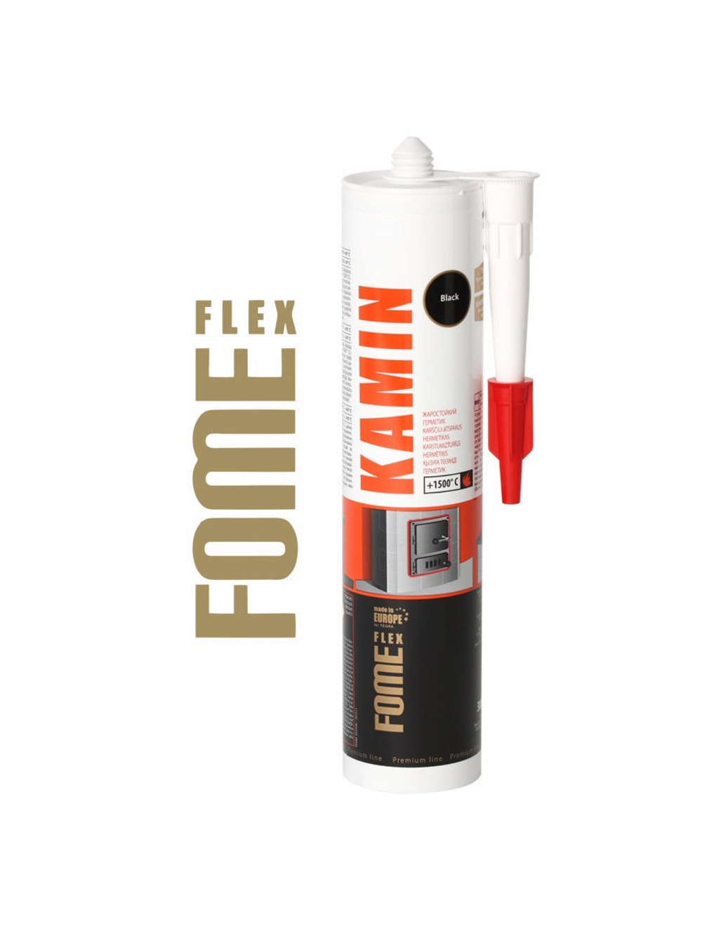 Герметик для печей и каминов "FOME FLEX" 1500° ( 300мл; 12шт.)