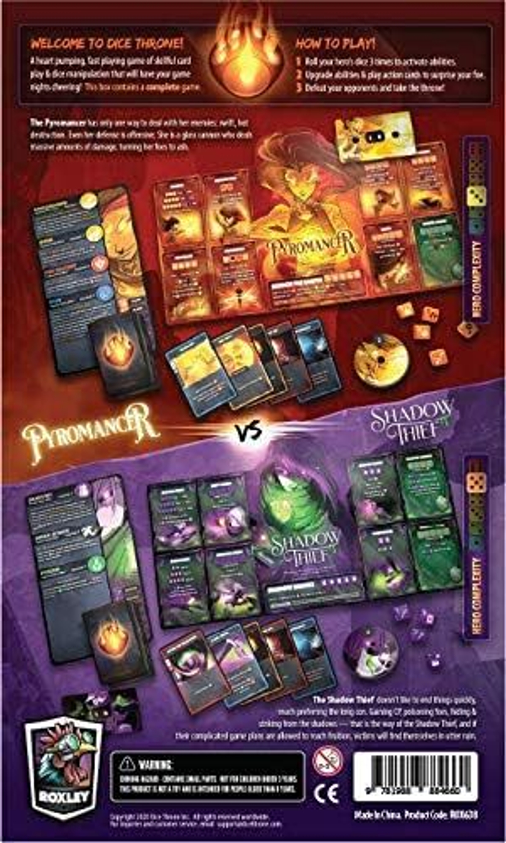 Dice Throne (Трон кубов). Pyromancer vs Shadow Thief на английском