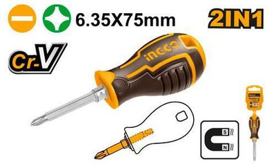 Отвертка двухсторонняя SL6+PH2 INGCO AKISD0202 INDUSTRIAL