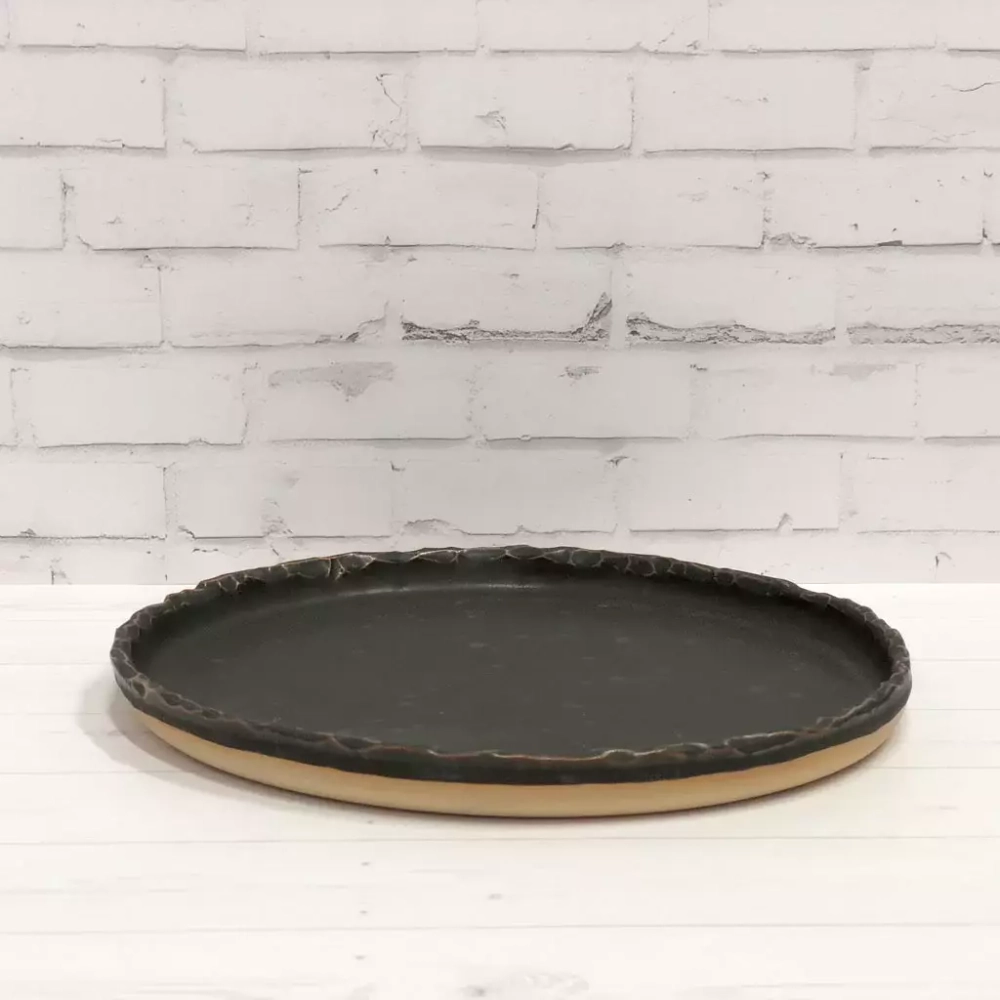 Фото тарелка черная керамическая Black Velvet д 280 мм 003008 из экологически чистой глины высокого качества