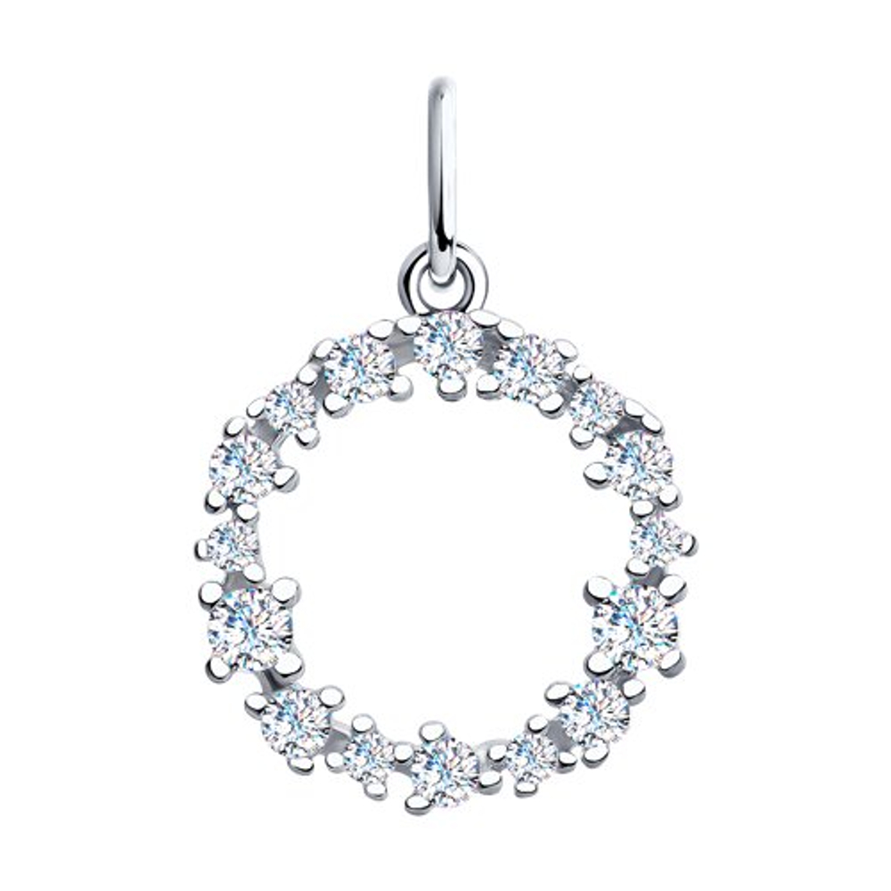 Подвеска из серебра с фианитами