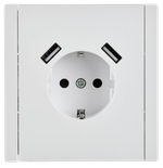 FORTE&PIANO Розетка 1-местная с заземлением с защитными шторками винтовое крепление 16А USB A+A 3,1А FP245 белый IEK