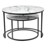 Набор кофейных столиков Bradex Home ов Tango белый мрамор с черными ножками
