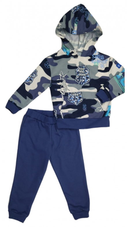 Спортивный костюм (0315/21) камуфляж, голубой, печать