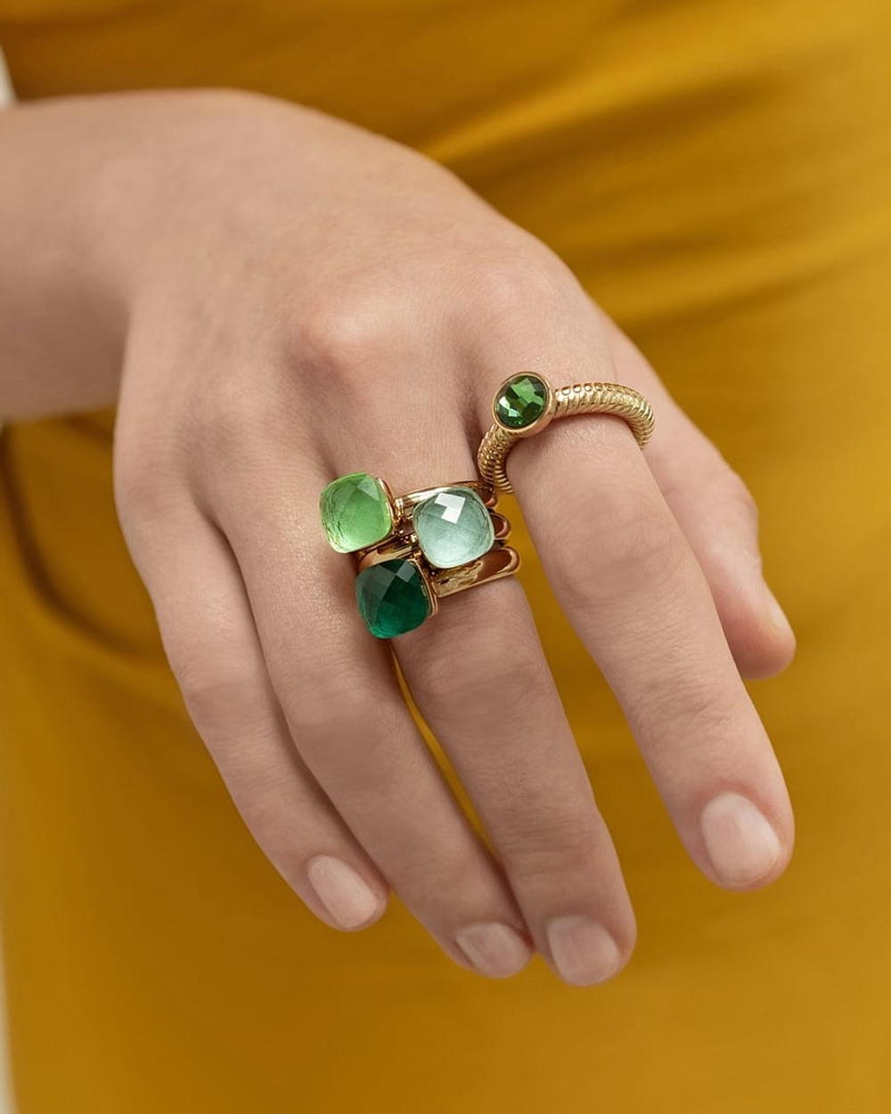 Кольцо Qudo FIRENZE 16.5 (G) Peridot 107001/40-4516 16.5 размер 16,5