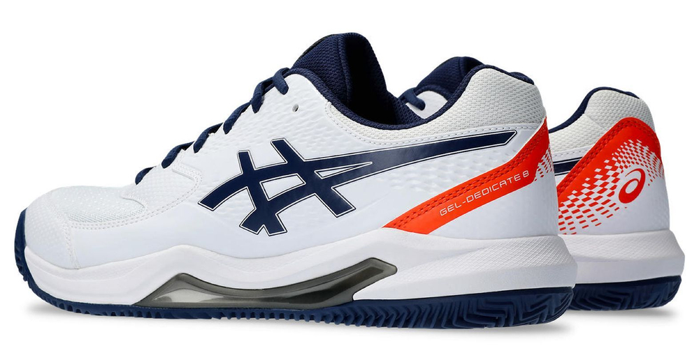 Мужские кроссовки теннисные Asics Gel-Dedicate 8 Clay - white/blue expanse